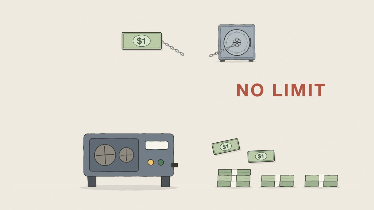 When the dollar stopped being tied to gold: a frame from the cartoon
