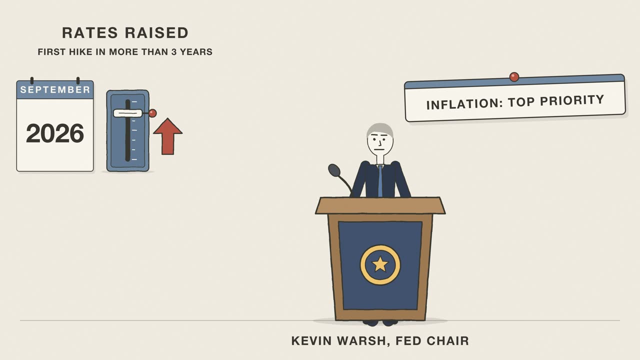 The Fed's September 2026 rate hike: a frame from the cartoon